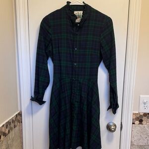 Kiel James Patrick Cozy Cabin Flannel in Green and Blue. XS